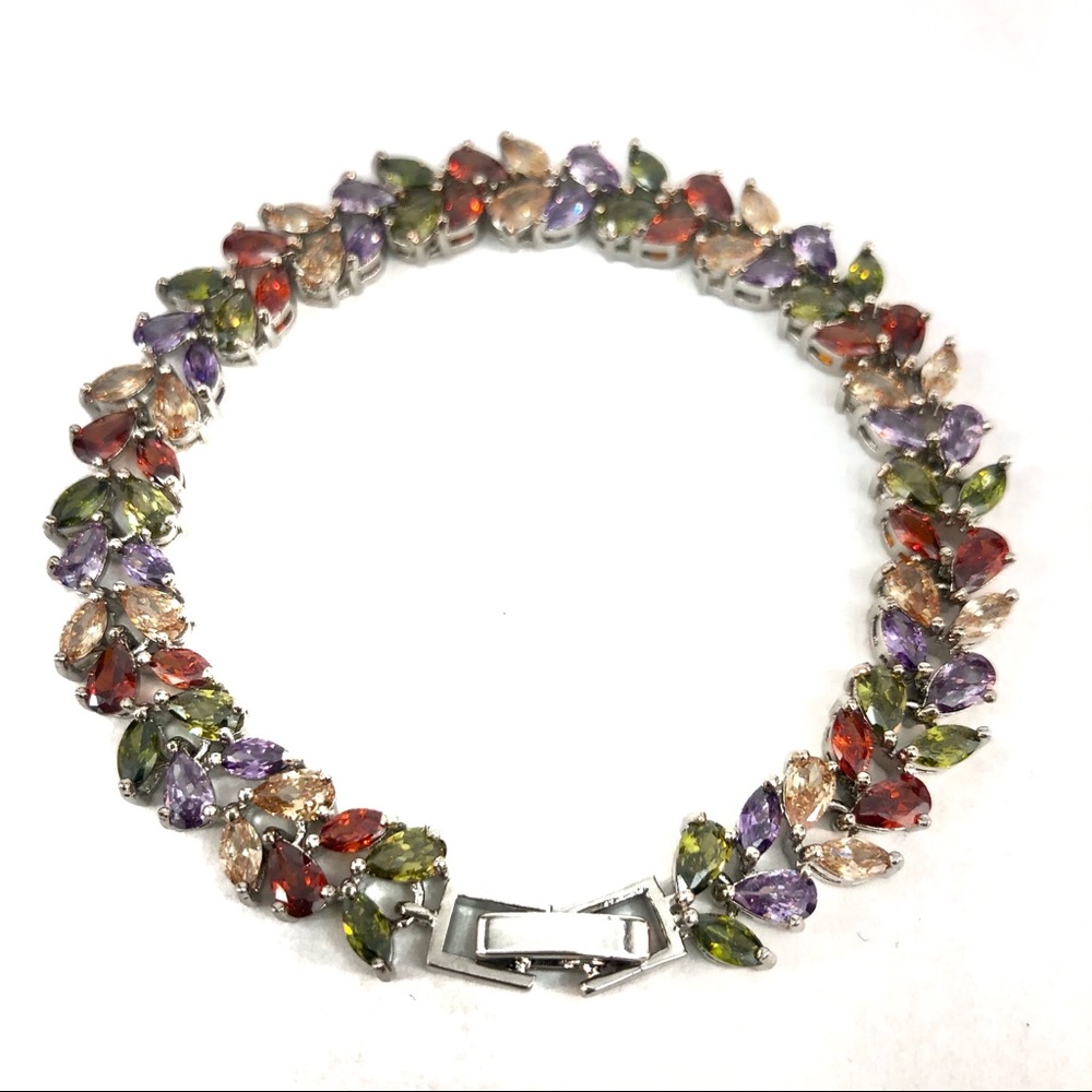 Multicolor Cubic Zirconia CZ Tennis